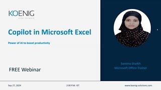 Learn Copilot in Microsoft Excel online | Koenig Solutions