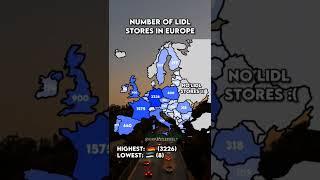 average number of Lidl stores in Europe