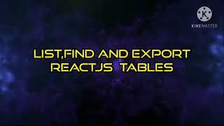 Export, Search and List React JS tables