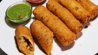 Street Style Bread Cutlet Recipe | Bread Spring Roll