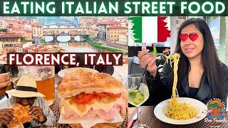 Eating Italian Street Food in Florence Italy | Most Popular Sandwich in The World Schiacciata 