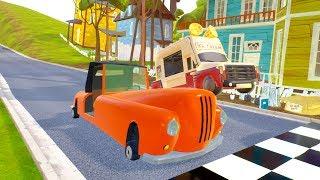 NEIGHBOR CAR VS ICE SCREAM TRUCK RACES - Hello Neighbor