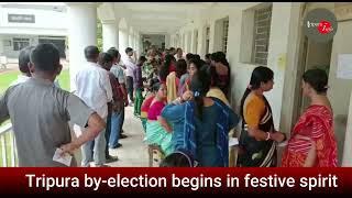 Tripura by-election begins in festive spirit