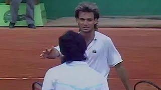 Andre Agassi vs Paolo Cane 1988 Roland Garros R1 Highlights