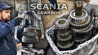 SCANIA GRS895. GEARBOX REPAIR. PART 1: DISASSEMBLY