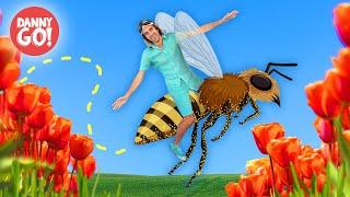 Tiny Danny Rides a Bee!  | Gardening | Learning Video for Kids | Danny Go!