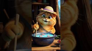 stirring a glowing mushroom soup in a forest kitchen carved into a tree stump