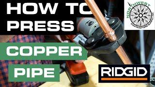 How To Press Copper Pipe With RIDGID ProPress Jaws | Pipe Fittings Made Easy!