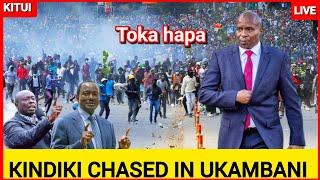 Toka hapa msaliti! Kindiki heckled and chased in KITUI Ukambani today ahead of Ruto development tour