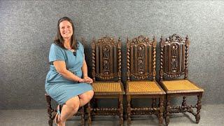 Antique Hunting Dining Chairs Overview | EuroLuxHome.com