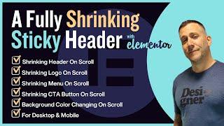 A Fully Shrinking Sticky Header On Scroll With Elementor