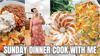 SUNDAY DINNER COOK WITH ME | GET IT ALL DONE | MAKING 3 RECIPES | COMFORT FOOD | BAKE WITH ME