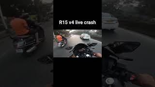 r15 v4 live crash full video in chnl #r15v4 #livecrash #bike #motorcycle