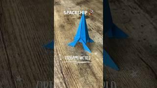 EASY SPACESHIP ORIGAMI ROCKET TUTORIAL CRAFTING | HOW TO MAKE PAPER SPACE ROCKET COOL INSTRUCTIONS