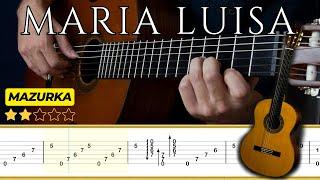 MARIA LUISA (Mazurka) Julio Salvador Sagreras || Classical Guitar Tutorial + TABS