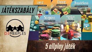 JÁTÉKSZABÁLY: 5 ALLPLAY JÁTÉK (LURE, CHOMP, DANDELIONS, SEQUOIA, MOUNTAIN GOATS)