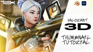 MAKE 3D VALORANT THUMBNAILS YOURSELF! | VALORANT 3D Thumbnail Tutorial (BLENDER + PHOTOSHOP)