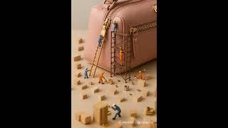 mini workers making bag
