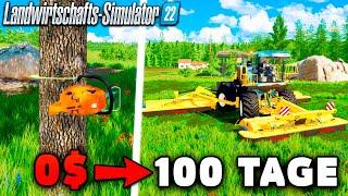 ÜBERLEBE 100 Tage auf einer NIEMANDSLAND! Hier ist, was passiert ist.. Landwirtschafts-Simulator 22