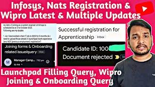 Infosys, Wipro, Nats Imp Update | Launched Update, Documents Rejected, Joining & Onboarding Query