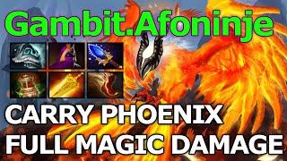 Gambit.Afoninje Mid Carry Phoenix Full Magic Damage | Dota 2 Highlights