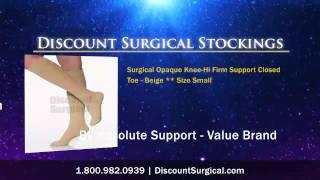 Surgical Opaque Knee-Hi Firm Support Closed Toe - Beige ** S