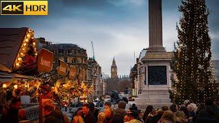 ‍️ 3-Hour Christmas Walk in London-2024Christmas in London[4K HDR]