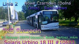 PKS Szczecin: Linia 2 Nowe Czarnowo (Dolna Odra) - Radziszewo p. Pniewo (Solaris Urbino 18 #10693)