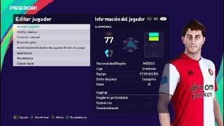 eFootball PES 2021 SANTIAGO GIMENEZ FEYENOORD  Rostro Real PS4