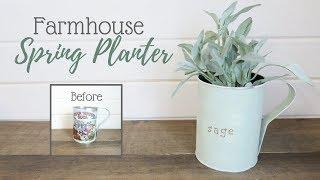 Farmhouse Spring Planter | Thrift Store Up-Cycle