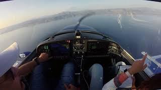 Flight above the Adriatic sea, ILS approach LDDU.