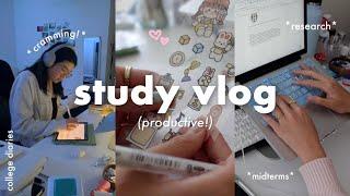 STUDY VLOG  midterms szn, research proposals, balancing healthy habits, lots of note-taking