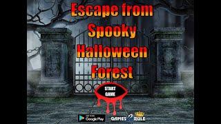 escape from spooky halloween forest video walkthrough