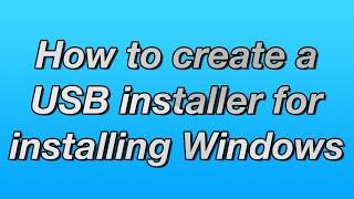 How to install windows clean and create a bootable USB drive