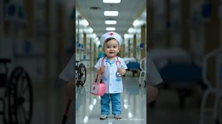 ADORABLE CUTE BABY NURSE COSTUME || PIU PIU SONG #cute #baby #cutebaby #adorablebaby #nursery