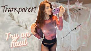 [4K] Transparent Top Clothes Try On Haul | See-Through Outfits with Rita