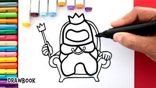 How to Draw and Paint The IMPOSTOR KING from Among Us on His Throne