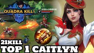 Wild Rift Caitlyn - Top 1 Caitlyn Gameplay Rank Season 14