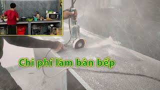 Chi phí làm bàn đá hoa cương bếp