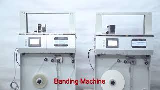 Bundling banding bander machine automatic , Bundling in pharmaceutical and cosmetic industries