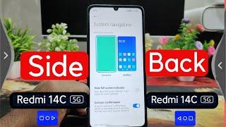how to enable side back button in Redmi 14c/Redmi 14c me side back button kaise lagaye, back setting
