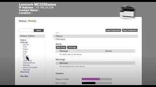 Lexmark—Configuring the e-mail SMTP settings using the Embedded Web Server