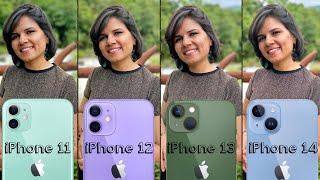 iPhone 14 vs iPhone 13 vs iPhone 12 vs iPhone 11 Detailed Camera Comparison | 2024