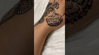 Part 2/4 Floral Henna Design using black henna | HennabyKarisma #henna #mehndi #satisfying #black