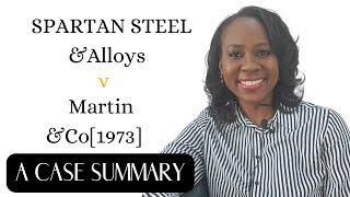 Spartan Steel & Alloys v Martin & Co [1973]- Case Summary- Tort law- Pure Economic loss