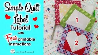 Simple Quilt Label Tutorial