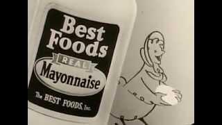 Vintage Old 1950's Best Foods Hellmann's Real Mayonnaise Commercial