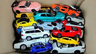 Box Full of Model Cars Rolls Royce, Mazda RX7, Honda Civic, Hyundai, Aston Martin, Lamborghini