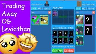 Trading Away OG Leviathan(BIGGEST TRADE IN BGS?!?) (ROBLOX Bubble Gum Simulator) 