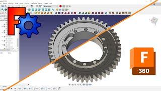 FreeCAD vs Fusion 360 - Exemple d'un pignon